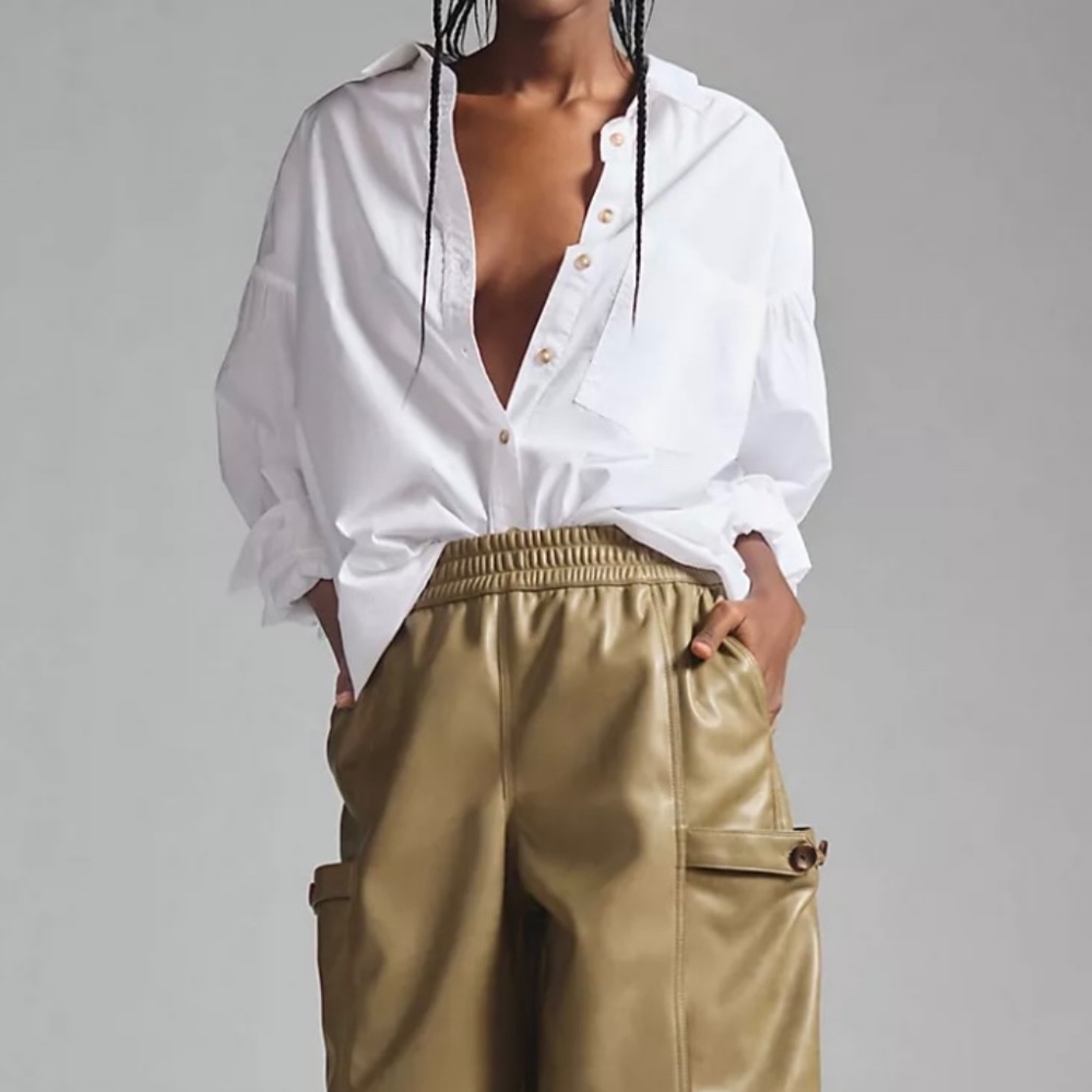 Anthropologie poplin oversized poet shirt